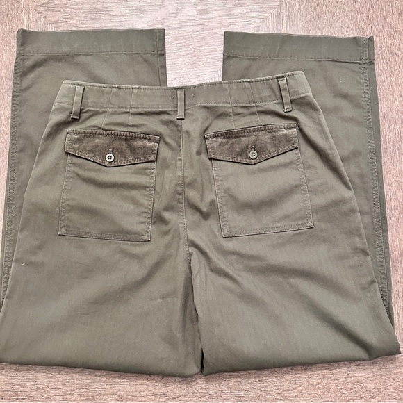 GAP High Rise Chino Wide Leg Chino Pants Button Fly Velvet Utility Pockets Sz 14 - Picture 4 of 11